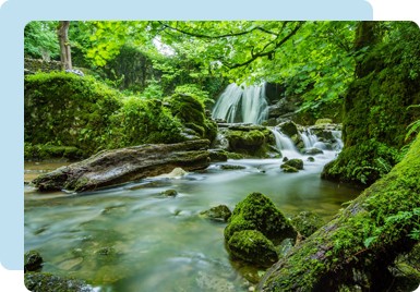 natural waterfall showing our commitment to nature